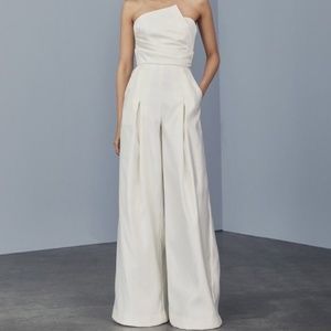 Amsale Duchess Satin Jumpsuit
